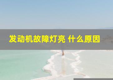 发动机故障灯亮 什么原因